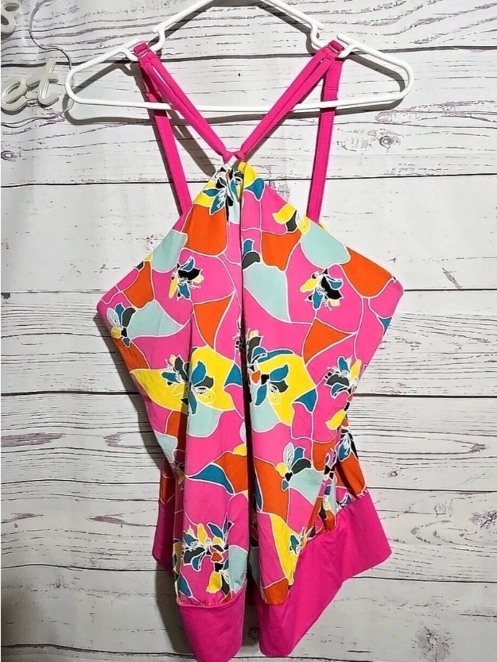 Lane Bryant Pink Floral Tankini Set